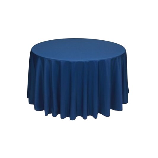 Navy Polyester 96" Round Tablecloth Linen