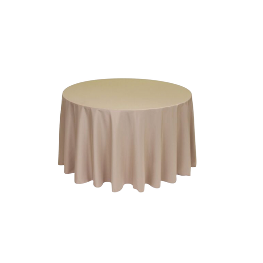 Cafe Polyester 96" Round Tablecloth Linen