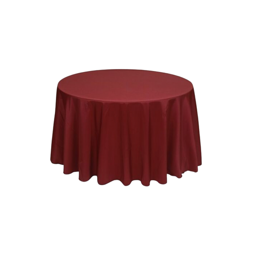 Burgundy Polyester 96" Round Tablecloth Linen