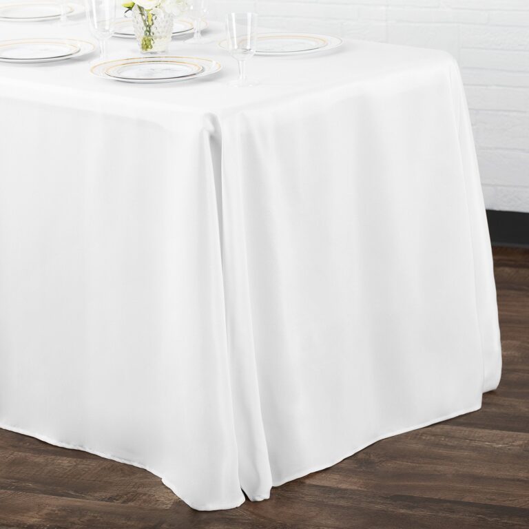 White Tablecloth 132″ X 90″ (Drape 6ft table)