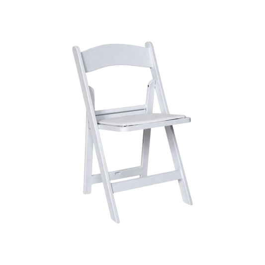 Padded Resin Folding Chair - White