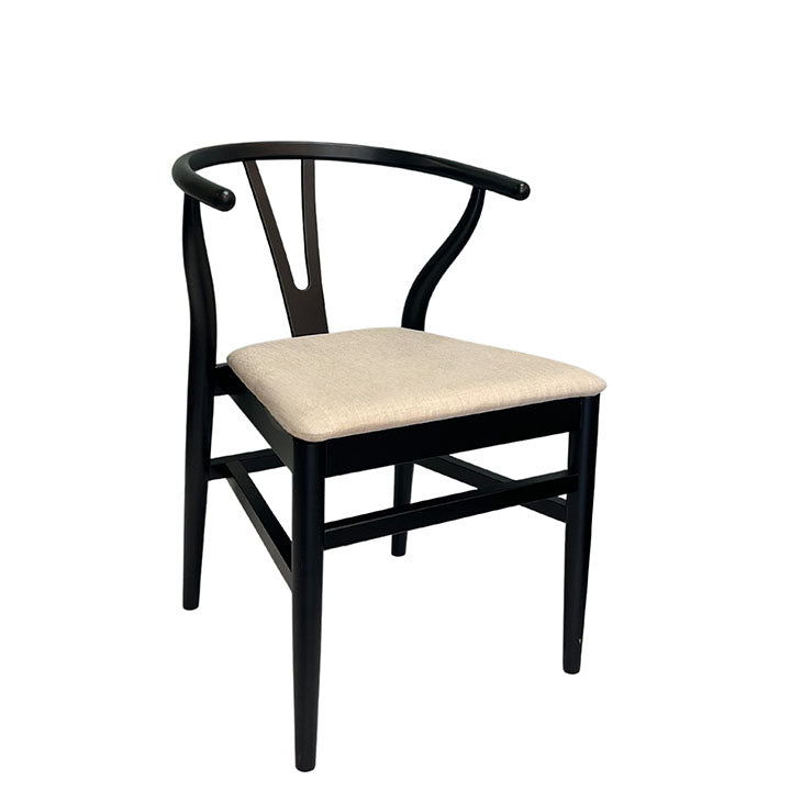 Wishbone Chair – Black w/Cushion
