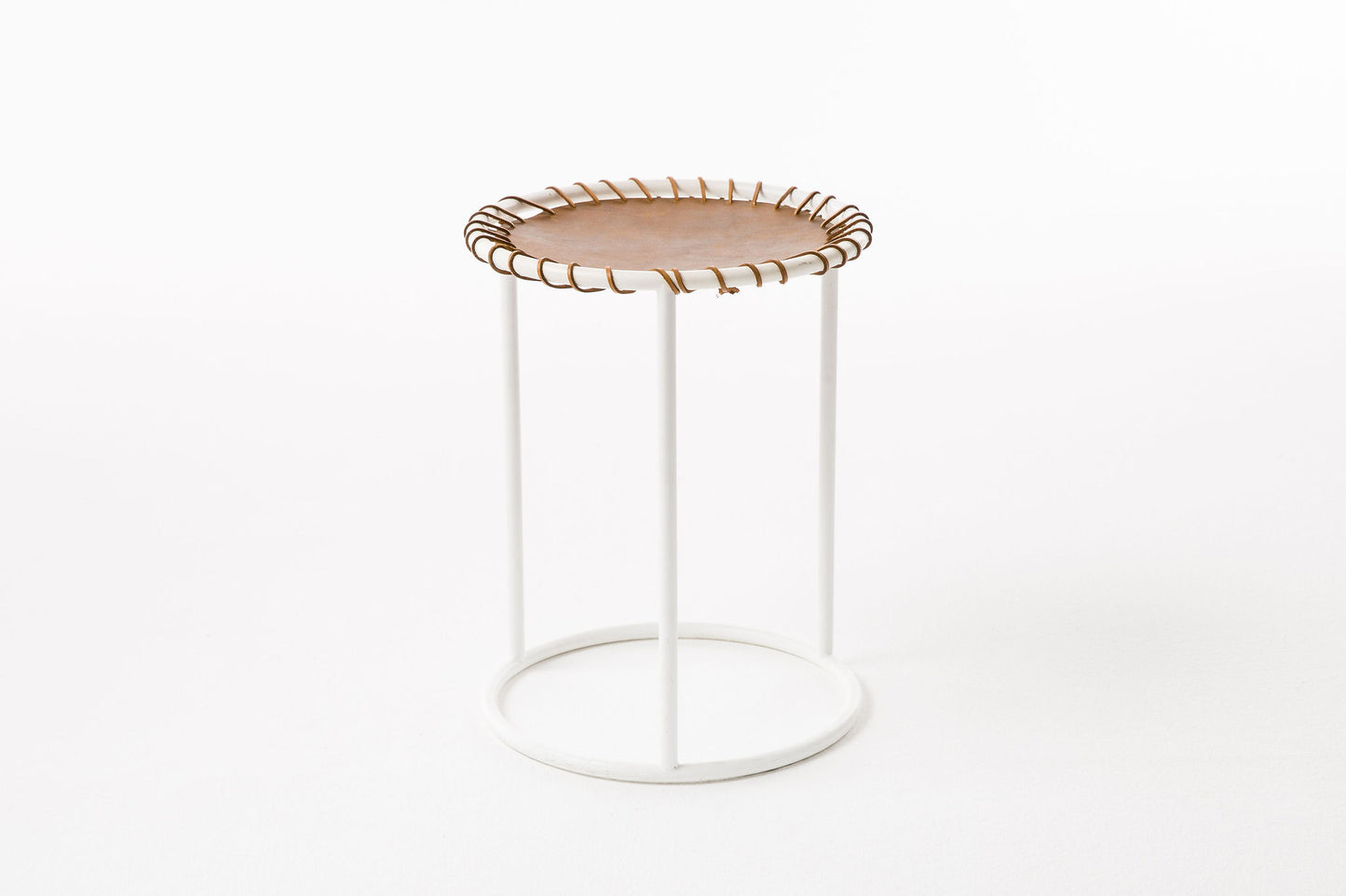Round Leather Stool