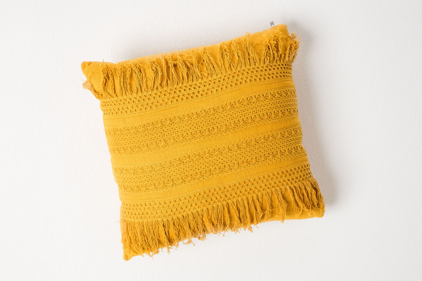 Mustard Crochet Pillow