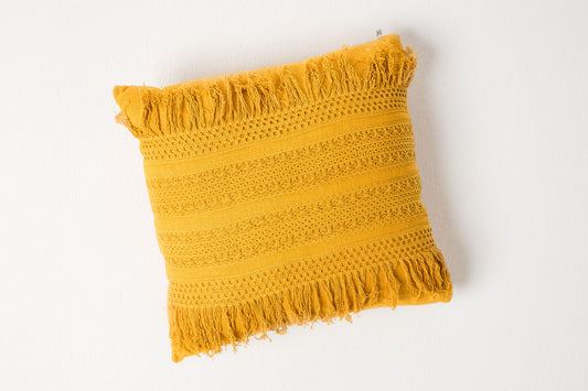 Mustard Crochet Pillow