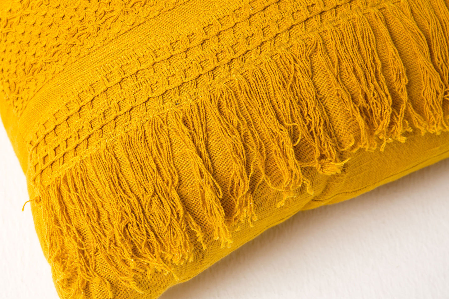 Mustard Crochet Pillow