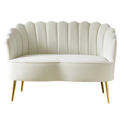 Scalloped Lounge Couch - Ivory