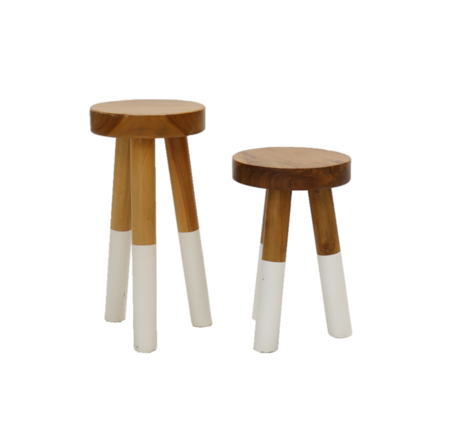 Dip Dyed White Stools