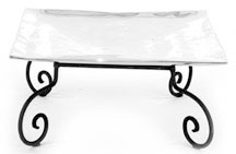 Aluminum Tray with Wrought Iron Base