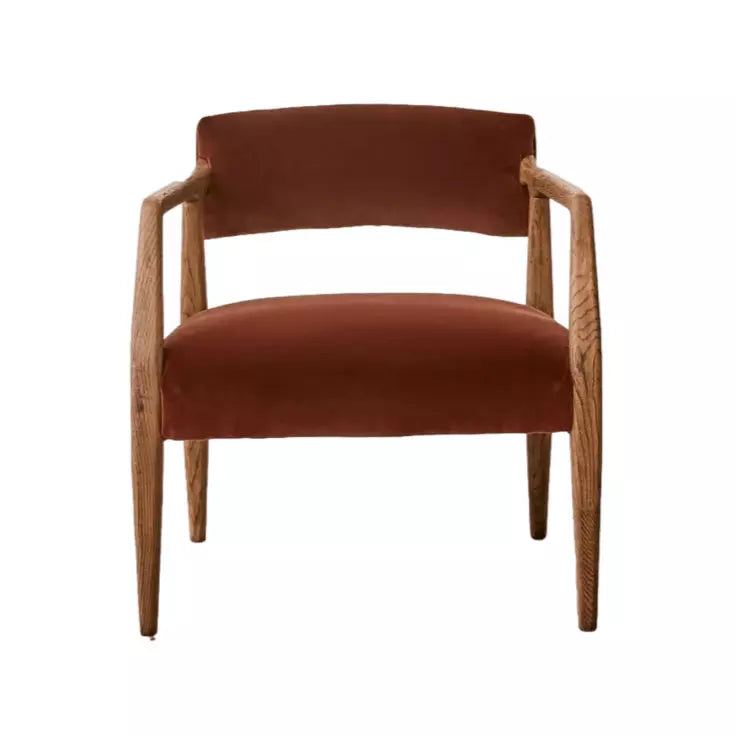 Velvet Lounge Chair - Auburn