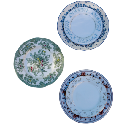 Mismatched China Plate Set (Dinner & Salad)