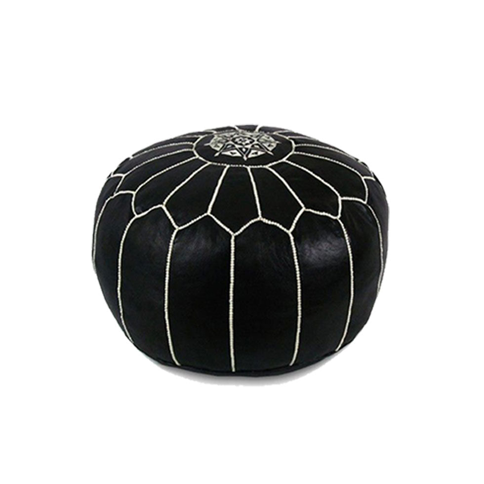Black Moroccan Pouf