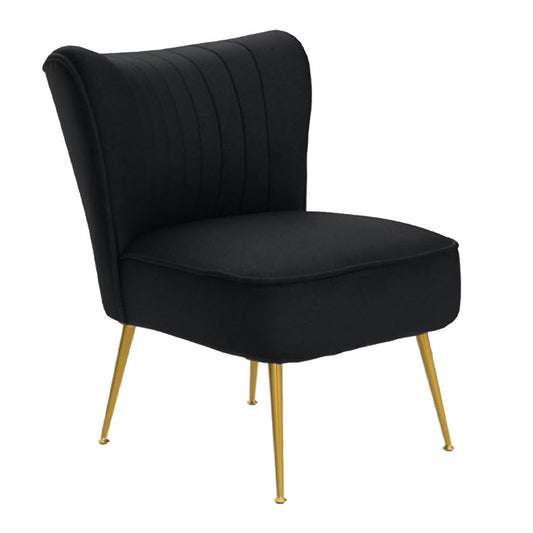 Black Ribbed Velvet Chair
