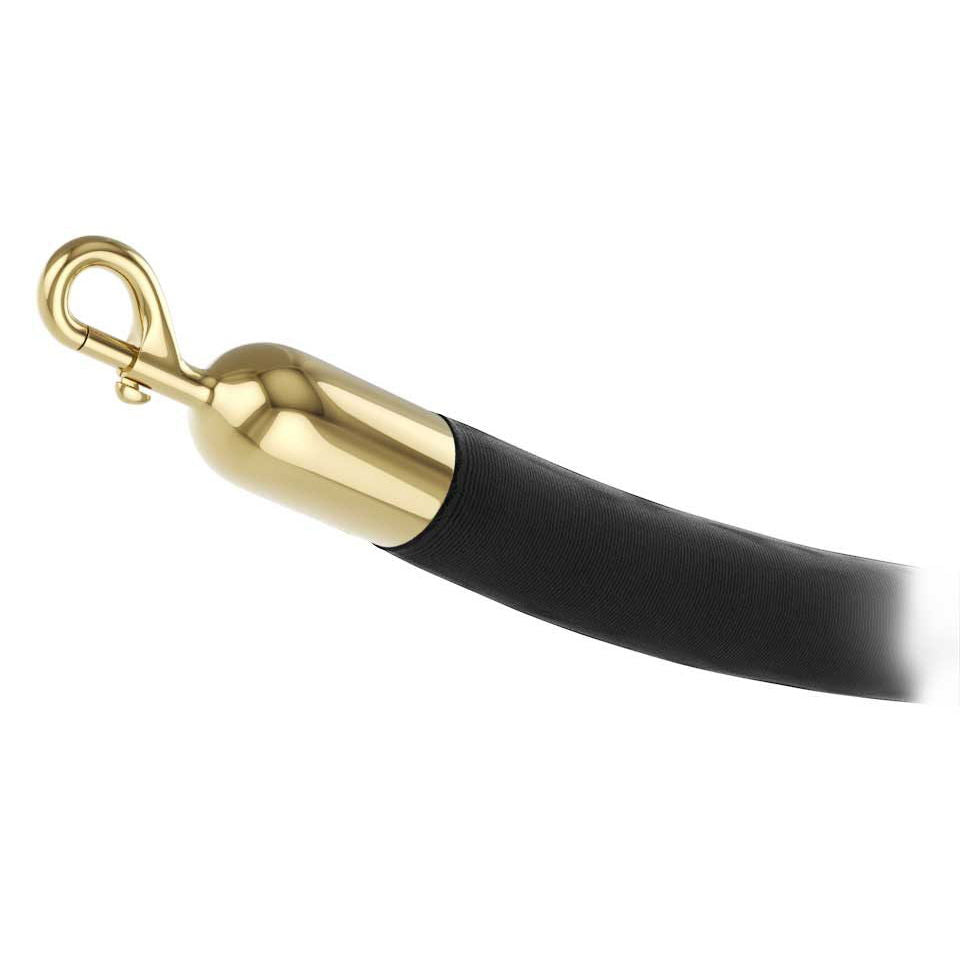Black Velvet Stanchion Rope with Gold Hooks