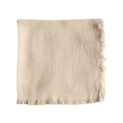 Beige Fringe Linen Napkin