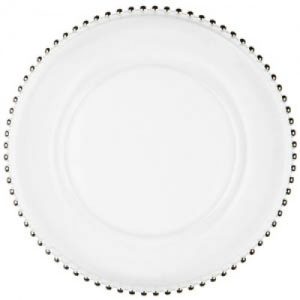 Silver Glass Beaded Charger