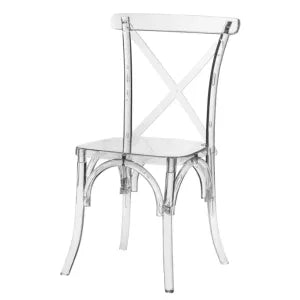 Clear Cross Back Chair