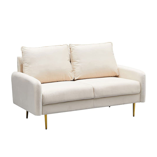 Cream Velvet Love Seat