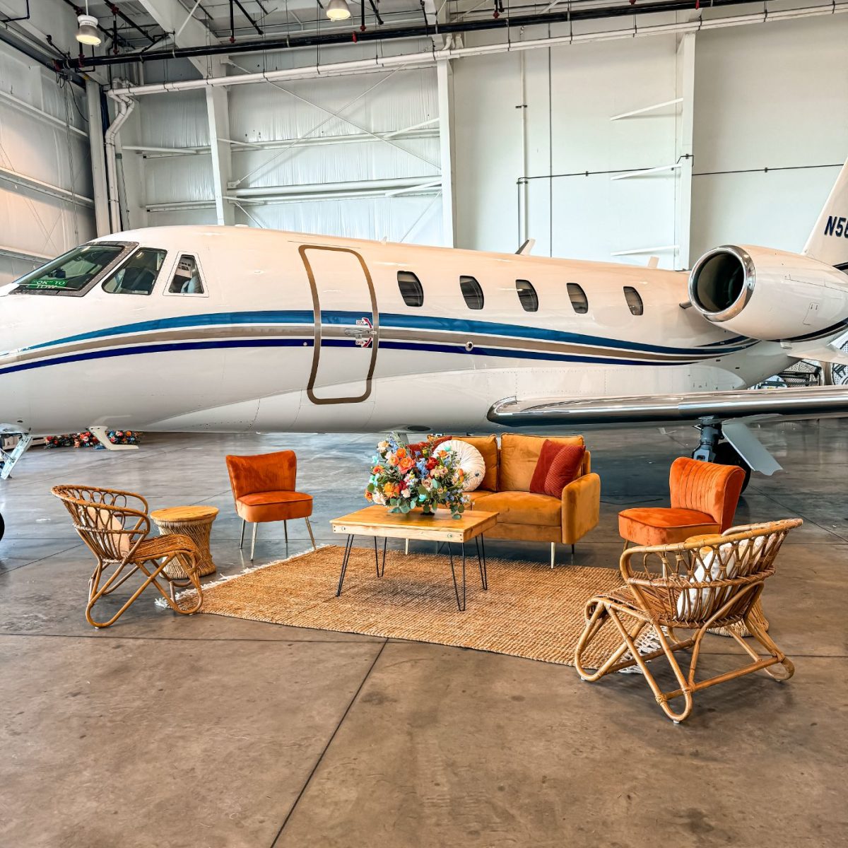 Orange Ribbed Velvet Chair
