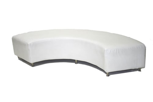 White Curved Bench