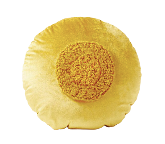 Gold Tufted Center Round Pillow