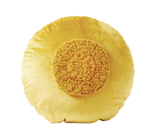 Gold Tufted Center Round Pillow