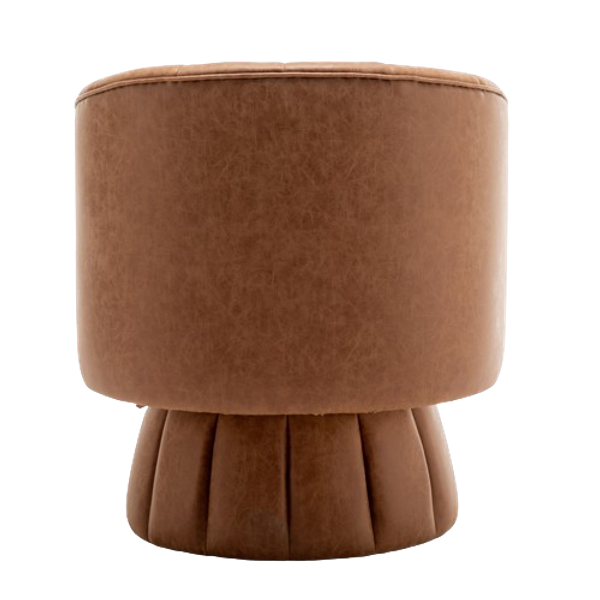 Cider Leather Barrel Chair