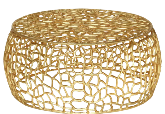 Gold Woven Coffee Table