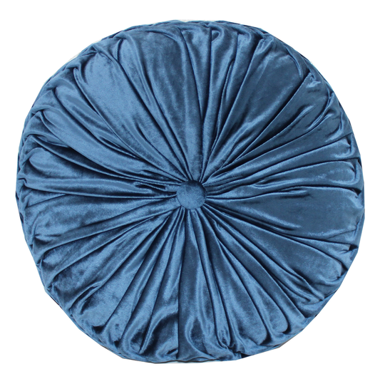 Denim Blue Round Pintuck Pillow