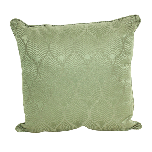 Olive Green Leaf Print Pillow
