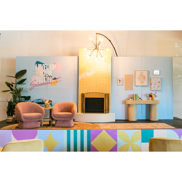 Lifesize 9'x4' Yellow Brick Faux Fireplace