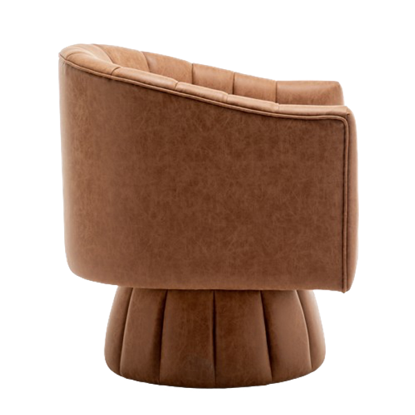 Cider Leather Barrel Chair