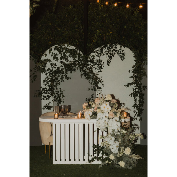 Medium White Modern Sweetheart Table