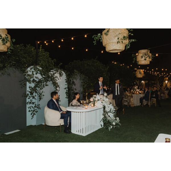 Medium White Modern Sweetheart Table