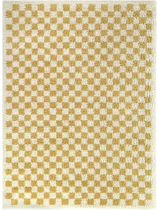 Checkered Mustard Shag #202