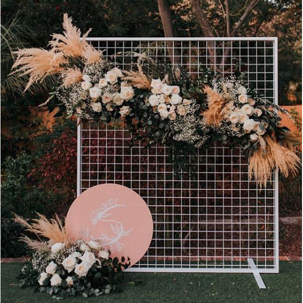 White Grid 7'x7' Wall