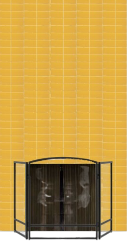 Lifesize 9'x4' Yellow Brick Faux Fireplace