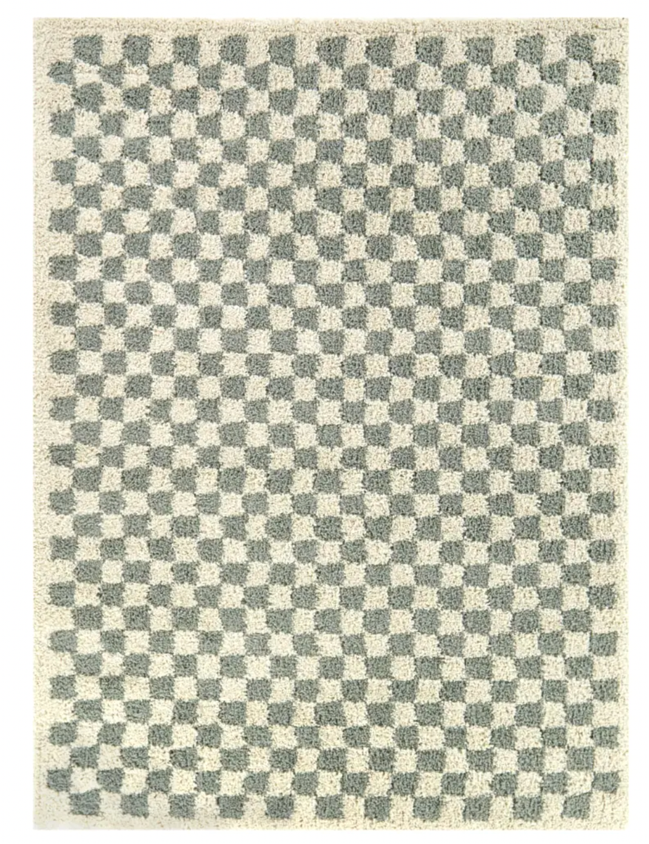Checkered Sage Shag Rug #201