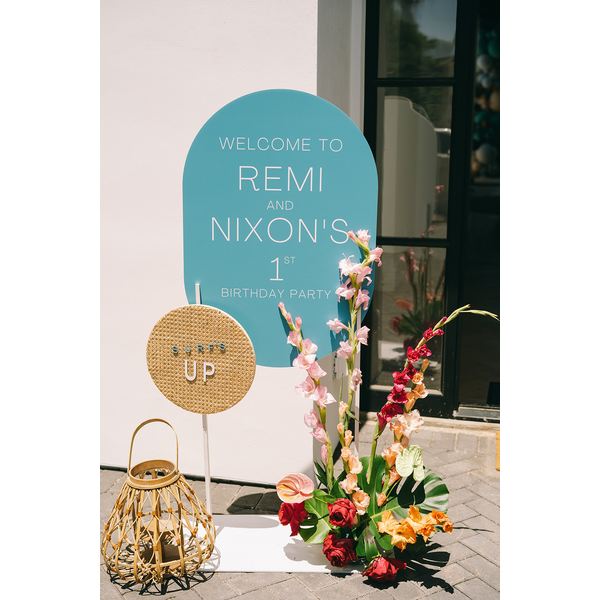 White Signage Stand