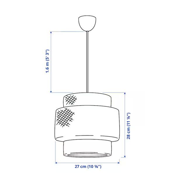 3 Tier Wicker Hanging Pendant