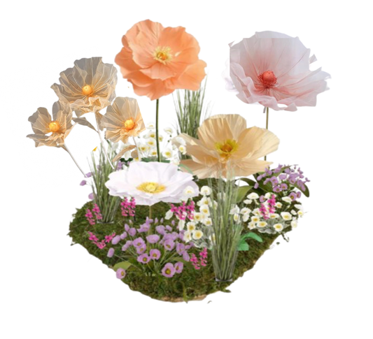 XL Lifesize Faux Floral Garden