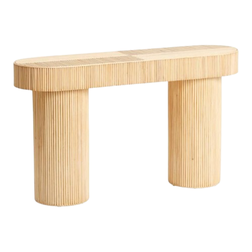 Fluted Wicker Console Table