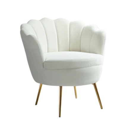 Scalloped Lounge Chair - Ivory