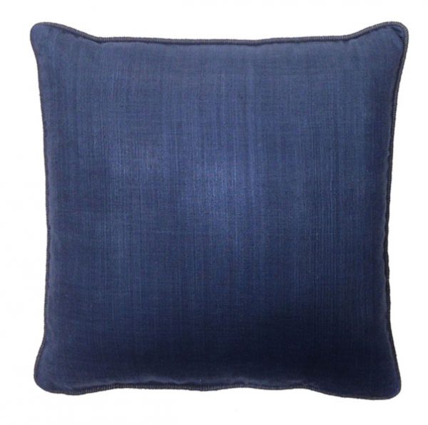 Navy Raw Silk Pillow