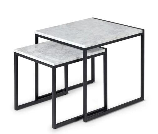Marble & Black Frame Nesting Tables