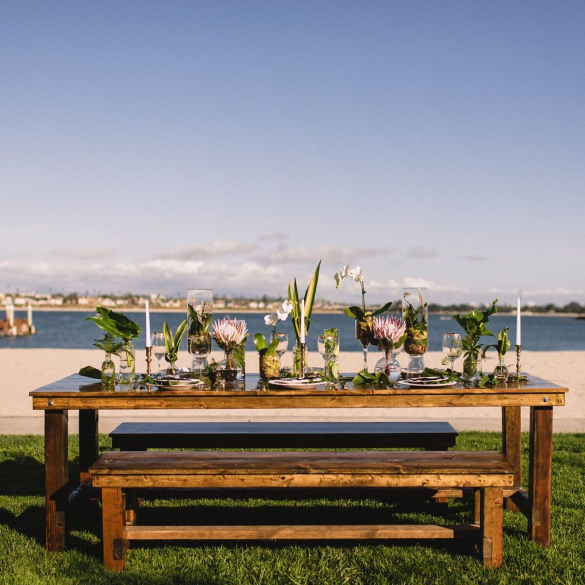 8' Hickory Table & Bench Set