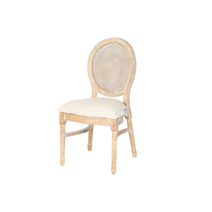 Distressed French Oval Rattan Chair