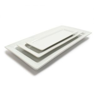 Fine White Rectangular Platters Dinnerware