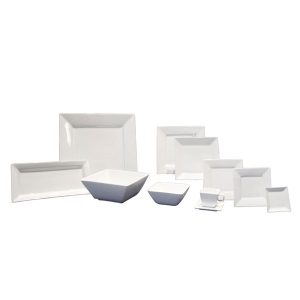 Fine White Square China Dinnerware
