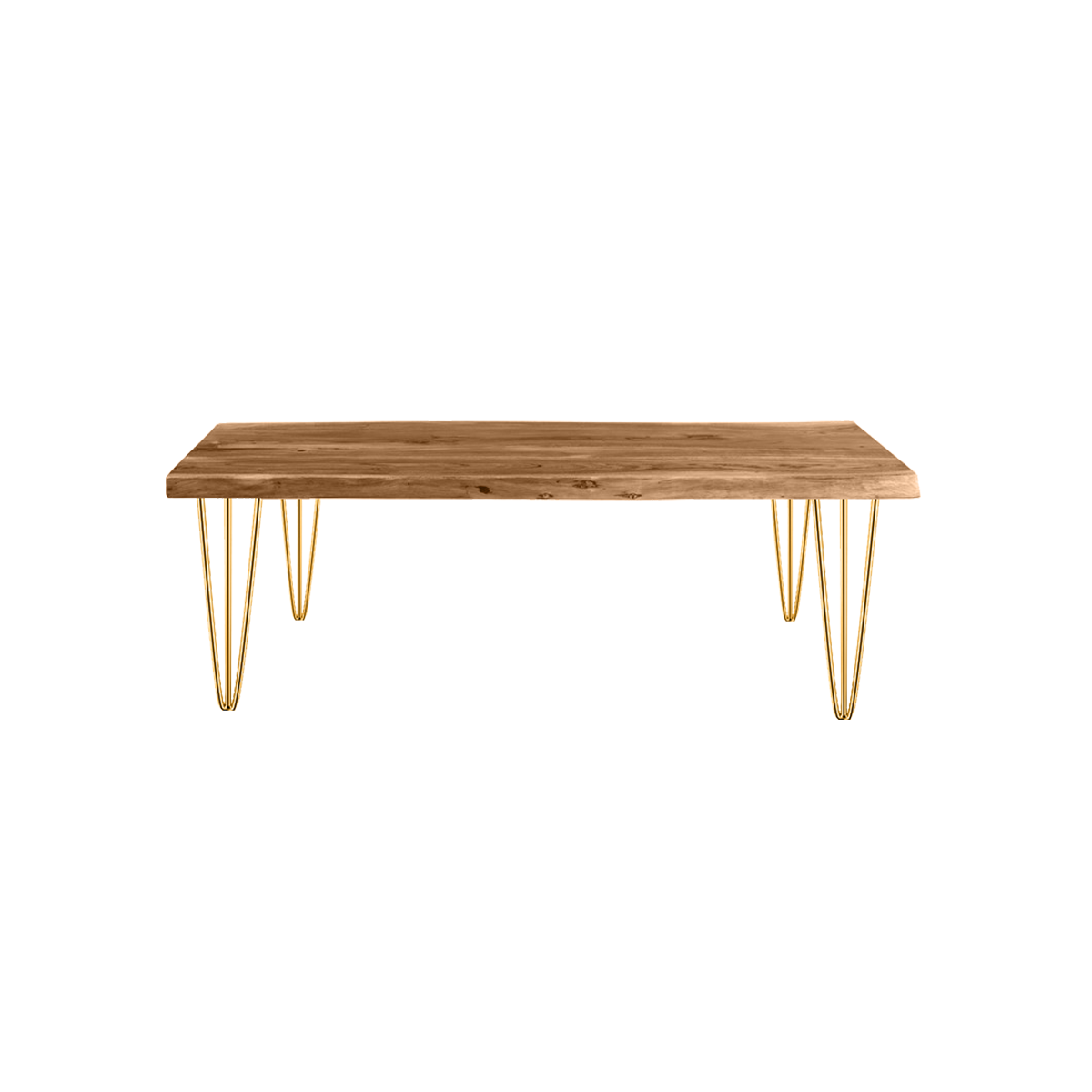 Gold Live Edge Hairpin Coffee Table